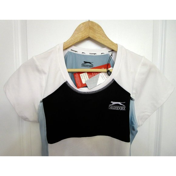 Slazenger Ladies' Sports Performance Top Large Light Blue/Black - New with Tags - Picture 2 of 10